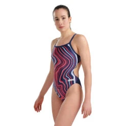 Arena MaxLifeECO Marbled Challenge Back -Speedo Shop 005562 740 WOMEN SSWIMSUITCHALLENGEBACKMARBLED 003 O