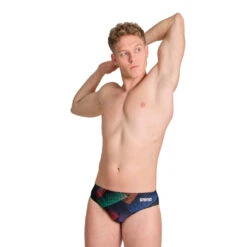 Arena Halftone Swim Brief (550-Black/Multi)