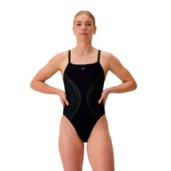 Speedo Black Printed Active Back