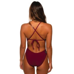 Jolyn Jackson Solid Onesie -Speedo Shop JACKSON4 CABERNET BACK