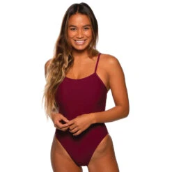 Jolyn Jackson Solid Onesie -Speedo Shop JACKSON4 CABERNET FRONT